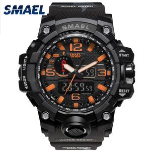 Orange Camouflage Watches Watche Smael Brand Watch Digital LED Na rękę Sport na rękę 1545b Męs