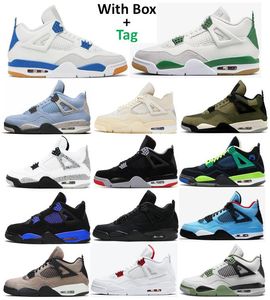 4 Pine Green Sapphire Thunder Bred Basketball Shoes Men 4s Sail Oreo Craft Olive Seafoam Black Cat Doernbecher Taupe Haze Fire Red White Cement Motorsport Sneakers