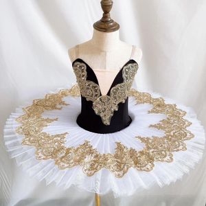 Roupa de palco preto branco profissional balé saia tutu crianças crianças fantasias lago dos cisnes roupas femininas para meninas.