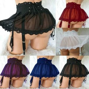 Plus Size Women Maid Costume Cosplay Uniform Sexig kjol för sexporr Stripper -outfit Se genom Bras erotiska underkläder för sex 18 L230626