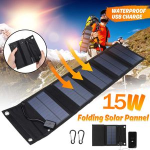 Annan elektronik W Solar Panel Foldbar Solar Panel Batteriladdare för bärbar kraftverkgenerator Mobiltelefon Digital SLR USB -portar 230715