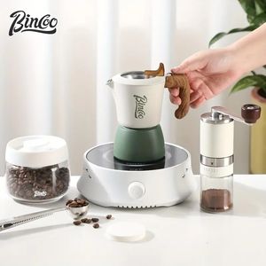  Bincoo Filo Çift Valf Brewed Coffee Moka Pot 2 kişi için, taze demlenmiş konsantre özet İtalyan tarzı açık moka pot