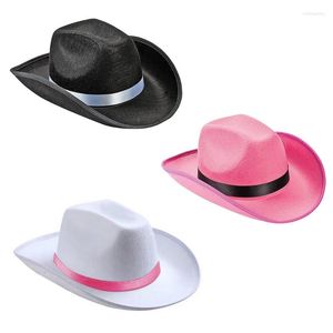 Berets Cowboy Hat With Ribbon Multifunction Party Decorative Cap Ornament Crafts For Women Adults Female Costume Cosplay