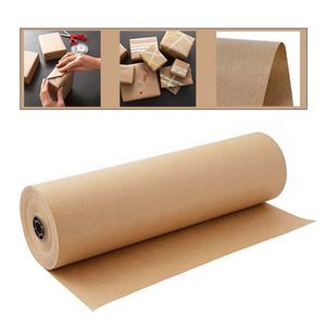 Förpackningspapper 30 meter Brown Kraft Wrapping Paper Roll för bröllop födelsedagsfest presentförpackning paket Förpackning Art Craft Material 230714