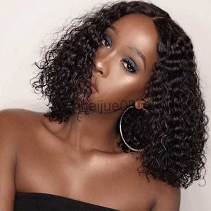 Synthetic Wigs Deep Wave Short Bob Wig 13x4 Lace Front Human Hair Wigs Water Wave Curly Wet and Wavy Frontal Wig 4x4 Closure Wig For Women x0715