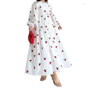 Ethnic Clothing Muslim Maxi Dress Robe Casual African Dresses For Women Simple White Long Sleeve Shirt Oversized Costume Summer 3XL