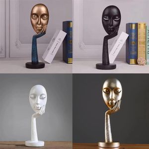 New Face Meditator Scultura di arte astratta Nature Resin Office Craft Ornamento accessori per la decorazione della casa arredamento moderno251V