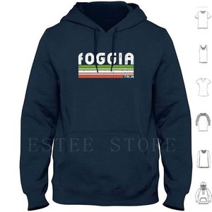 Men's Hoodies Foggia Italia-Retro Italy Design Long Sleeve Italia Italian Retro Vintage Red Green White