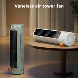 Electric Fans Desktop Tower Fan 1200mAh Bladeless Desktop Air Conditioning Fan Portable Mute Fans Luftkylare för vardagsrum sovrum R230715