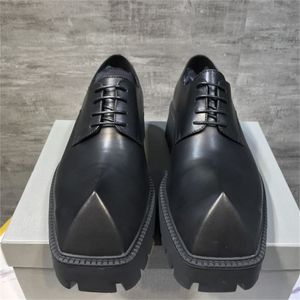 2023 Rhinoceros Horn Black Mens Dress Shoe Man Platform Designer Loafers Lace Up Mans Derby Shoes