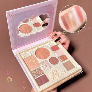 Eye Shadow 10 Colors Lace Style Eyeshadow Palette Waterproof Glitter Highlighter Face Contour Blush Palette Matte Eyeshadow Makeup 230715