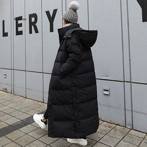 Anzüge Parka Mantel Extra Maxi Lange Winterjacke Frauen Mit Kapuze Große Weibliche Dame Windjacke Mantel Outwear Kleidung Gesteppt