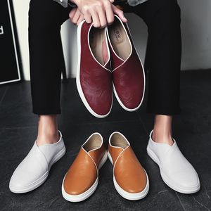 Scarpe eleganti Uomo Tutto abbinato Moda Seconda Pelle bovina Scarpa casual Maschile Traspirante Comodo Mocassino morbido Consiglio Stile conciso Guida per il tempo libero 230714