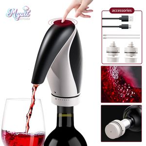 Şarap Gözlükleri Elektrikli Şarap Dahası Şarap Oxygenator Şarap Havalandırıcı Dağıtıcı Bir Dokunmatik Şarap Dökümcileri Şarap Tıpa Koruyucu 230715