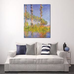 Impressionist Canvas Art Three Trees Autumn Effect Handmade Claude Monet Painting Landscape Artwork Modern Living Room Decor