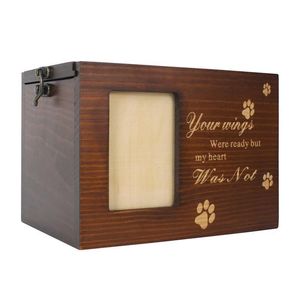 Other Cat Supplies Wood Pet Keepsake Storage Box With P o Frame For Dog Pine Memorial Urns Cremation 230715