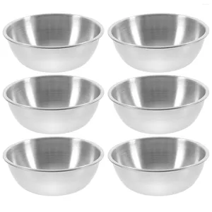 Dinnerware Sets 6 Pcs The Dish Round Sauce Plate Seasoning Metal Dipping Bowls Plates Stainless Steel Soy