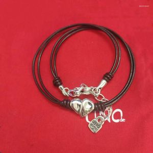 Charm Armband Armband Halsband Cupid Heart Love Silver-Plated Men and Women Par Leather Rope Christmas Gift