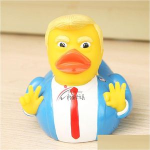 Neuheiten Artikel 9,3 cm Babyparty Schwimmen Ente Spielzeug Trump USA Präsident geformt Wasser schwimmende Spielzeuge PVC CJlidren Partybevorzugung 8 8Yn E1 Drop Dhuq9