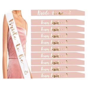 Kombination Bachelorette Party Sash Bride To Be Sash och Team Bride for Wedding Bridesmaid Gift Brudduschdekor256b