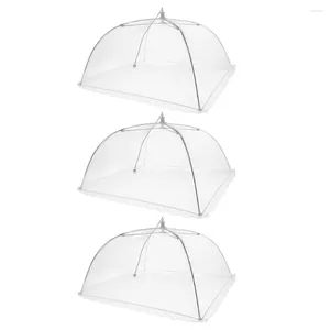 Conjuntos de Louça 3 Pçs Branco Tenda Display Capa Suprimentos para Cozinha Rede Protetora Protetora Pratos à Prova de Poeira Pano de Malha