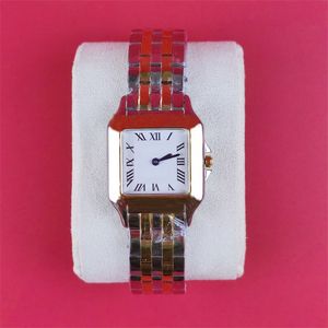 Womens Designer Watch Square Luxury Watch Fashion Movement Orologi Panthere Waterproof Iced Out Lady Watch Rostfritt stål Rem Small DH013 C23