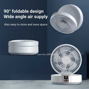 Ventilatori elettrici Ventilatore pieghevole portatile da 4000 mAh Ventilatori da tavolo elettrici multifunzionali con raffreddamento ad aria Ventilatore a parete con controllo ricaricabile USB