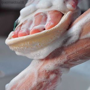 Neue natürliche Peeling-Handschuhe Luffa Bad Duschschwamm Körperwäscher Peeling Waschpad Badezimmerzubehör Dropshipping L230704