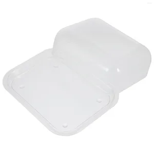 Dinnerware Sets Butter Dish With Lid Plastic Serving Tray For Sticks Elegant Covered Kitchen Storage Transparent