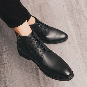 Stivali chelsea in pelle formale uomini eleganti scarpe autunnali per uomini vestiti caviglie stivali per il tempo libero maschio oxfords