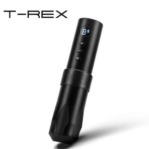 Máquina de tatuagem T-Rex Wireless Tattoo Pen Machine bateria recarregável com pacote de energia portátil 1800mAh display LED digital para arte corporal 230715