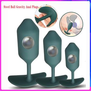 Adult Toys Steel Ball Gravity Anal Plugs Male Use Shrinkage Weight Training Relaxation Tightening Rear Court Pull Beads Sex 230714
