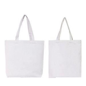 Storage Bags Diy White Tote Canvas Bag Sublimation Blank Rec Handbag Fixed Single Shoder Strap Pouch Outdoor Shop 6 5Mj G2 Drop Deli Dhtbg