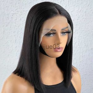 Synthetic Wigs Human Hair Lace Frontal Wig 250 Density Lace Front Human Hair Wig Perruque Cheveux Humain Bone Straight Lace BOB Wigs for Women x0715