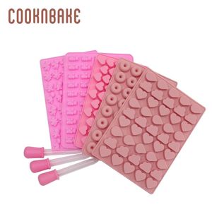 COOKNBAKE stampo gommoso orso stampo in silicone per caramelle cioccolato 5 pezzi set strumento decorazione torta con contagocce mini ciambella dinosauro T200703248N