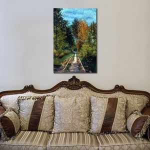 Countryside Landscape Canvas Art Wooded Path 1865 Claude Monet Painting Impressionist Home Decor