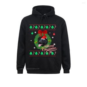 Moletons Masculinos Moletons Masculinos de Marca de Verão Único Manga Longa Feia Camisola de Natal Preto Lab Filhote de Cachorro Gráfico Roupas com Capuz