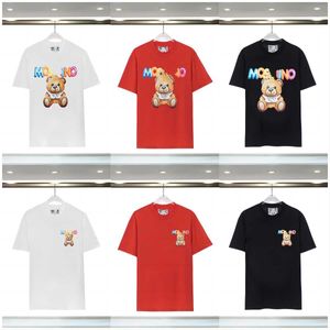 Designer Womens Moschinos T-shirt Summer Italian luxury brands new tees cartoon bear loose Cotton round neck for Outdoor leisure clothing mens womens Tops shirt yhy