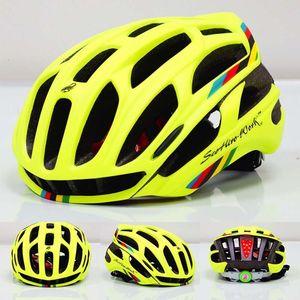 Capacetes de ciclismo Capacete de bicicleta LED Light Men Women MTB Road Bike Safety EPS Ultralight Head Protect Capaceta Da Bicicleta BC0078 230715