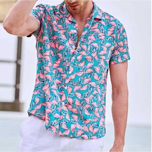 Men's Casual Shirts Men Shirts Loose Tops 3D Print Short Sleeve Lapel Button Vintage Blouse Spring Newest Shirt Male Sexy Street Cardigan Clothing L230715