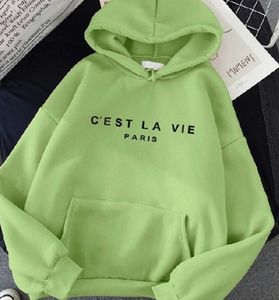 نساء S -Hoodies Sweatshirts streetwear رسالة مطبوعة نساء من النوع الثقيل الخريف الشتاء الأكمام الطويلة الأكمام