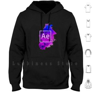 Erkek Hoodies Adobe After Effects Hoodie Uzun Kollu AE PC Mor Duman