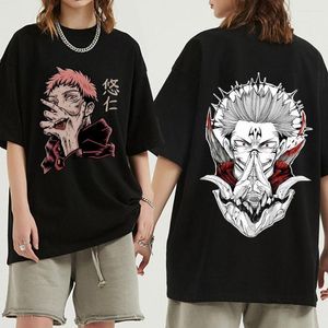 Herr t-skjortor anime jujutsu kaisen t-shirt rolig manga ryomen sukuna cosplay t-shirts män kvinnor mode casual bomull överdimensionerad