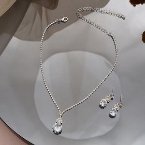Necklace Earrings Set Women Jewelry Elegant Wedding Cubic Zirconia Choker Bridal Fashion Accessories Female