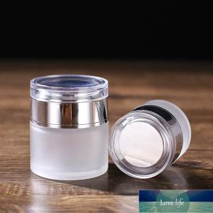 Quality Frosted Glass Jar Cream Bottles Round Cosmetic Jars Hand Face Cream Bottle 20g-30g-50g Jars with Gold/Silver/White Acrylic Cap PP liner