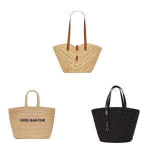 10a högkvalitativ rive gauche strandväskor Kvinnor Luxurys designer Handväska väv underarm Mens Topphandtag Tote axelkoppling väska Strah Hobo korg crossbody väskor