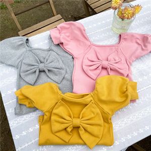 Summer Girl Clothes Barn Baby Outfits Big Bow T-shirt Tops For Toddler Girls Baby Clothing Barn Födelsedag All-Match T Shirts