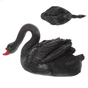 Decorações de jardim Animal Decoração ao ar livre Lagoa Ornamento realista Decorações de cisne Casa Falsa Jardim de plástico Estátua adorável encontrada L230715