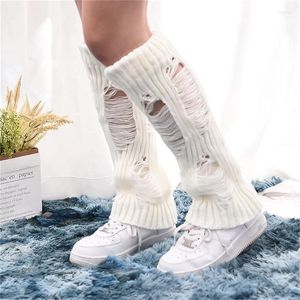 Women Socks Ripped Knit Super Soft Boots Shoes Cuffs Covers Long Solid Color Fall Winter Ankle Warm Boot Cover