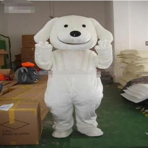 2018 Profissional de alta qualidade New White Puppy Dog Mascot Costume Tamanho adulto EMS 231A